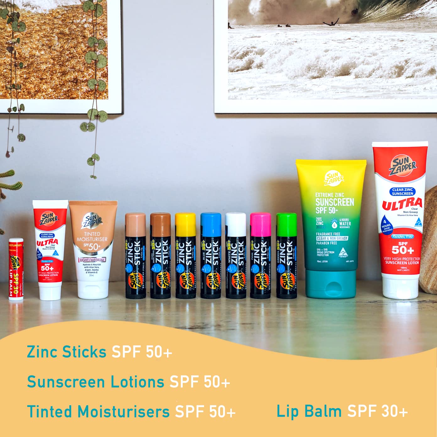Sun Zapper Zinc Oxide Sunscreen Stick SPF 50+ Light Skin Tone – Mineral Sunscreen for Face and Body, Water Resistant Sunblock for Sensitive Skin,Travel Size 12g (0.42 oz), Australian Made