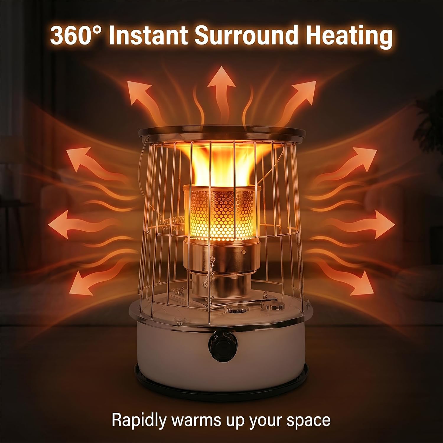 Vikye Indoor Kerosene Heater, 12000 BTU Non Electric Heater 6L Capacity with Tipping Protection,20H Runtime, for Indoor Outdoor Garage Camping
