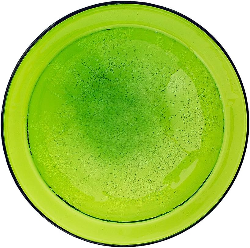 Achla Designs Crackle Glass Bowl, 12-in, Mandarin