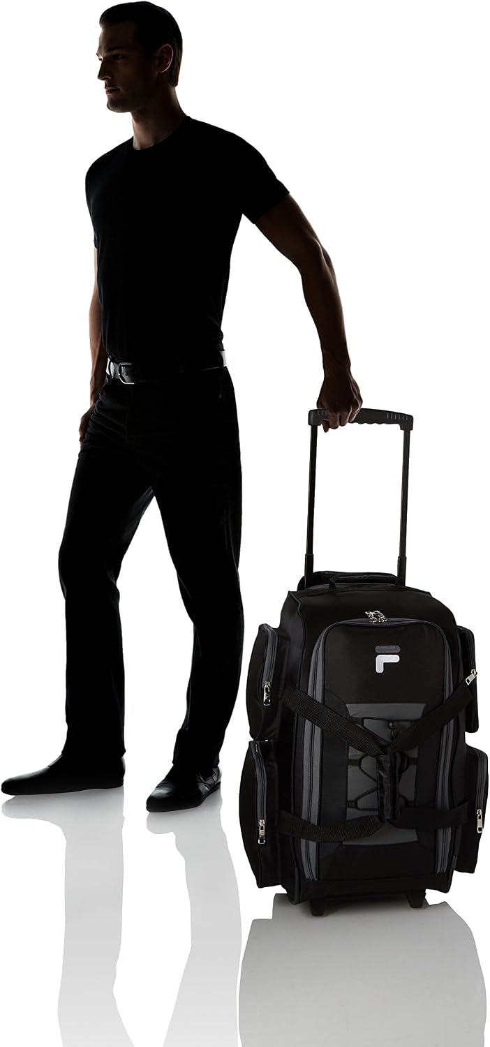 Fila 22" Lightweight Carry On Rolling Duffel Bag, Neon Lime, One Size
