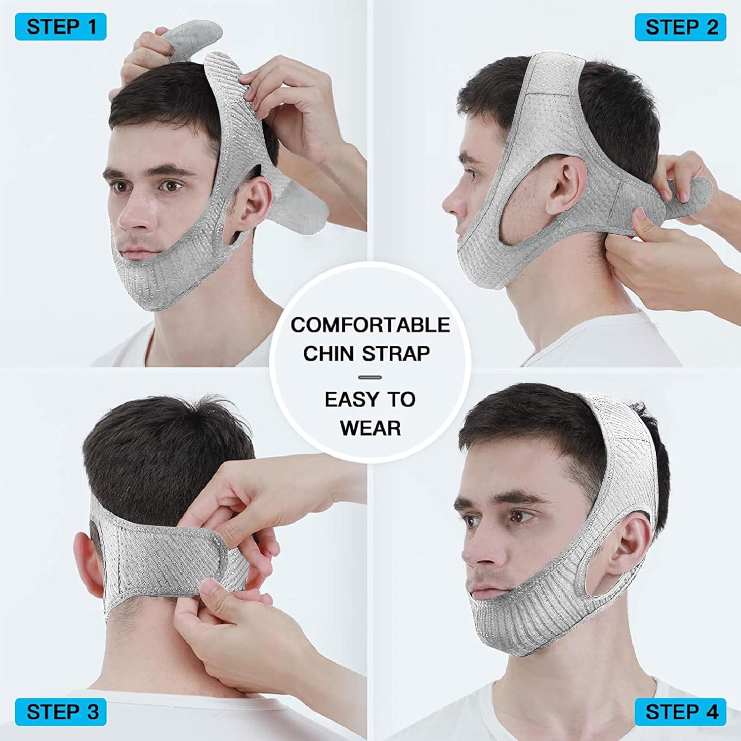 Vosaro Anti Snoring Chin Strap for Men & Women, Black