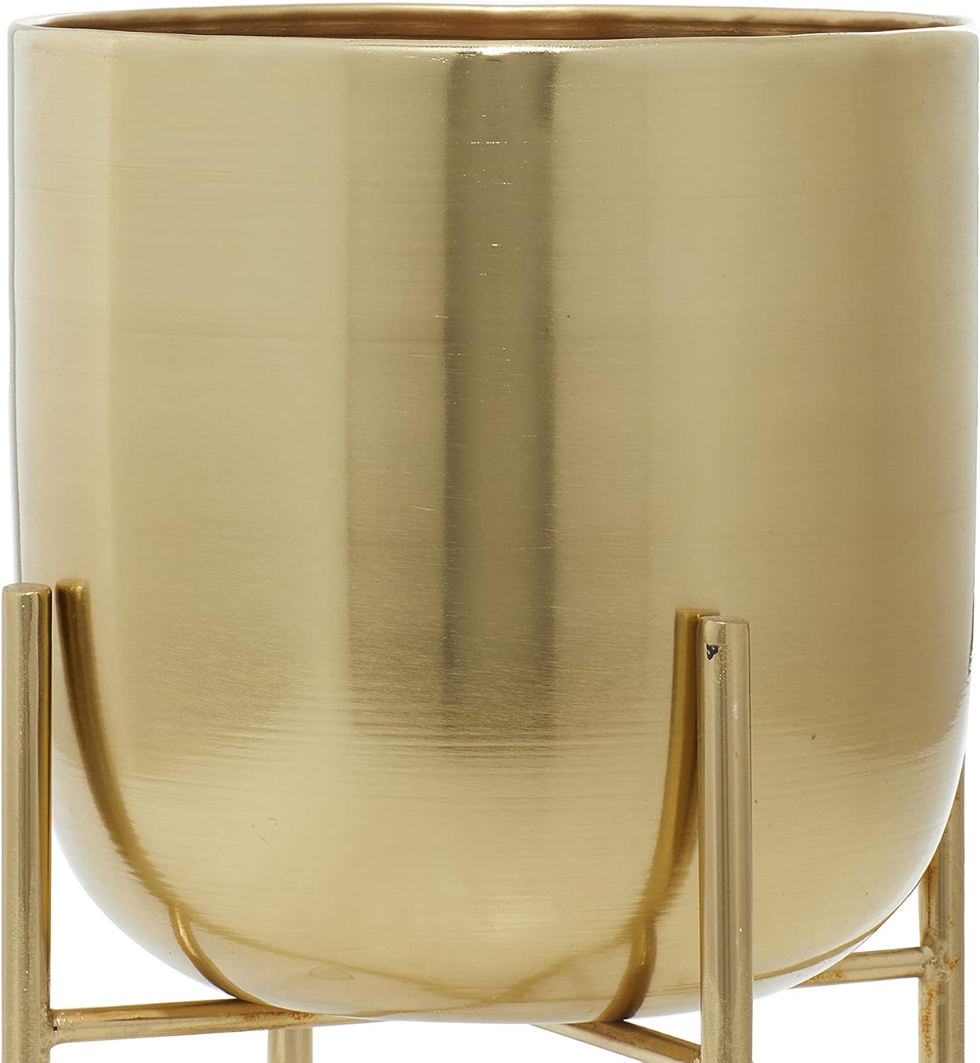 Deco 79 Metal Round Planter with Removable Stand, Set of 2 16", 13"H, Black