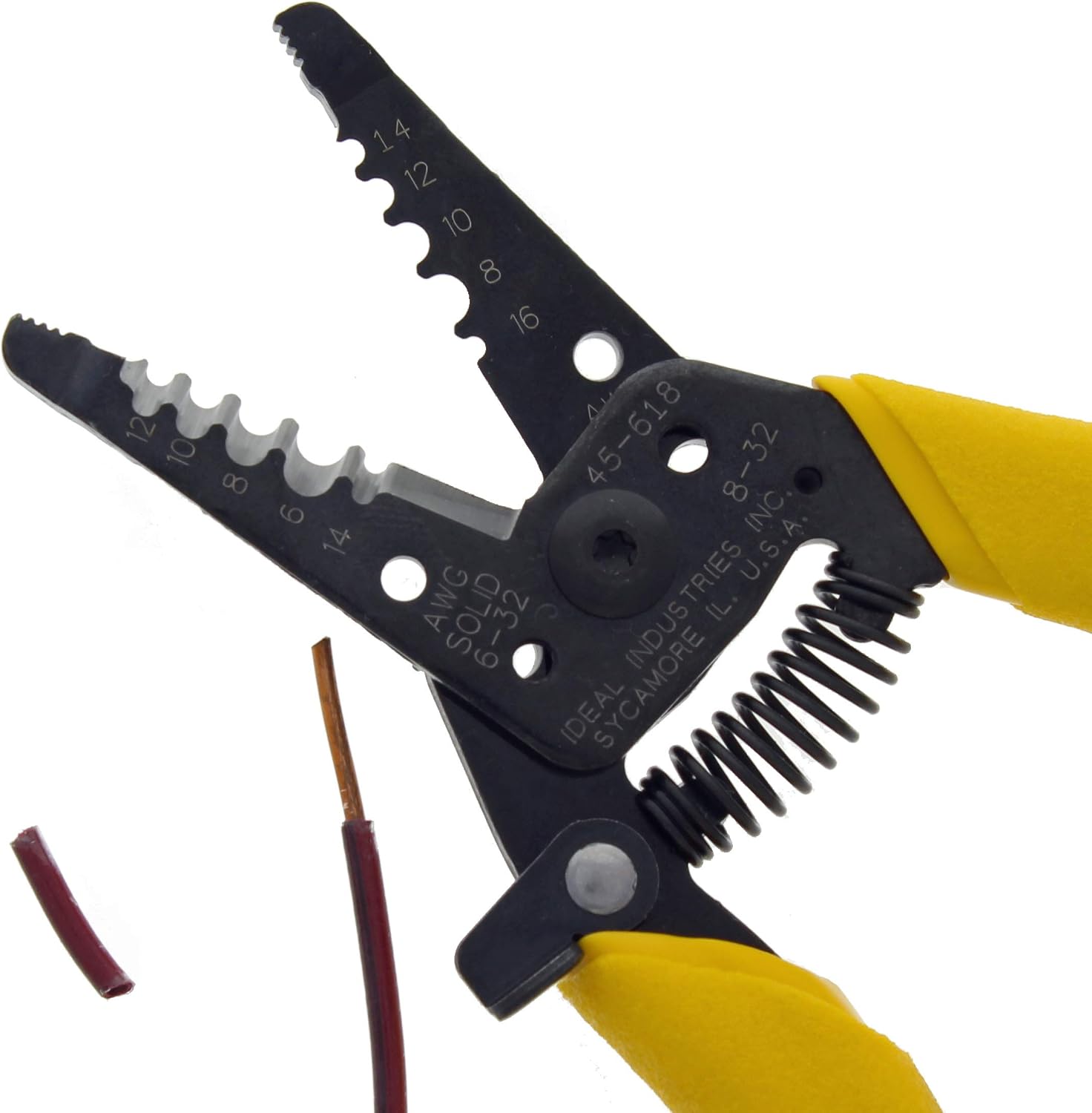 IDEAL Electrical Reflex Super T-Stripper Wire Strippers, 8–16 AWG Solid, 10–18 AWG Stranded, Ergonomic Wire Cutter and Stripping Tool with Textured Sleeves, Locking Handle