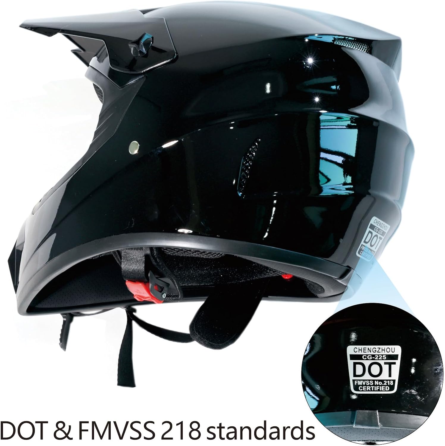 Dirt Bike Helmets Black Fullface DOT Motorcycle E Bike ATV Helmet