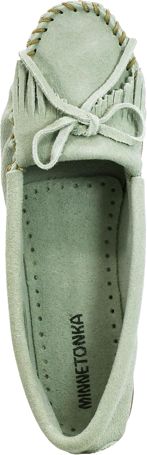 Minnetonka Women's Kilty Suede Hardsole Moccasin