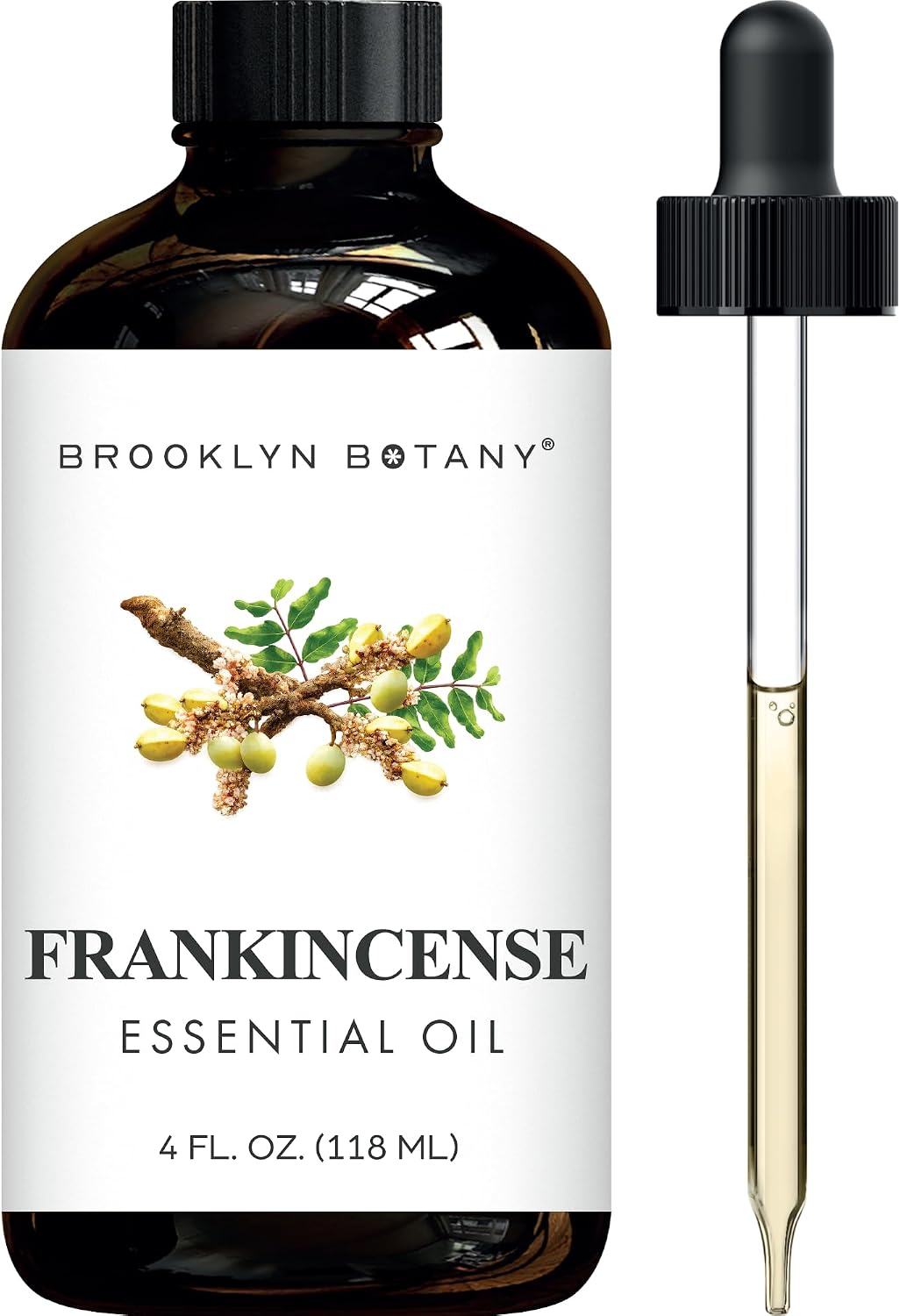 Brooklyn Botany Peppermint Essential Oil - Huge 4 Fl Oz - 100% Pure and Natural - Premium Grade with Dropper - for Aromatherapy and Diffuser