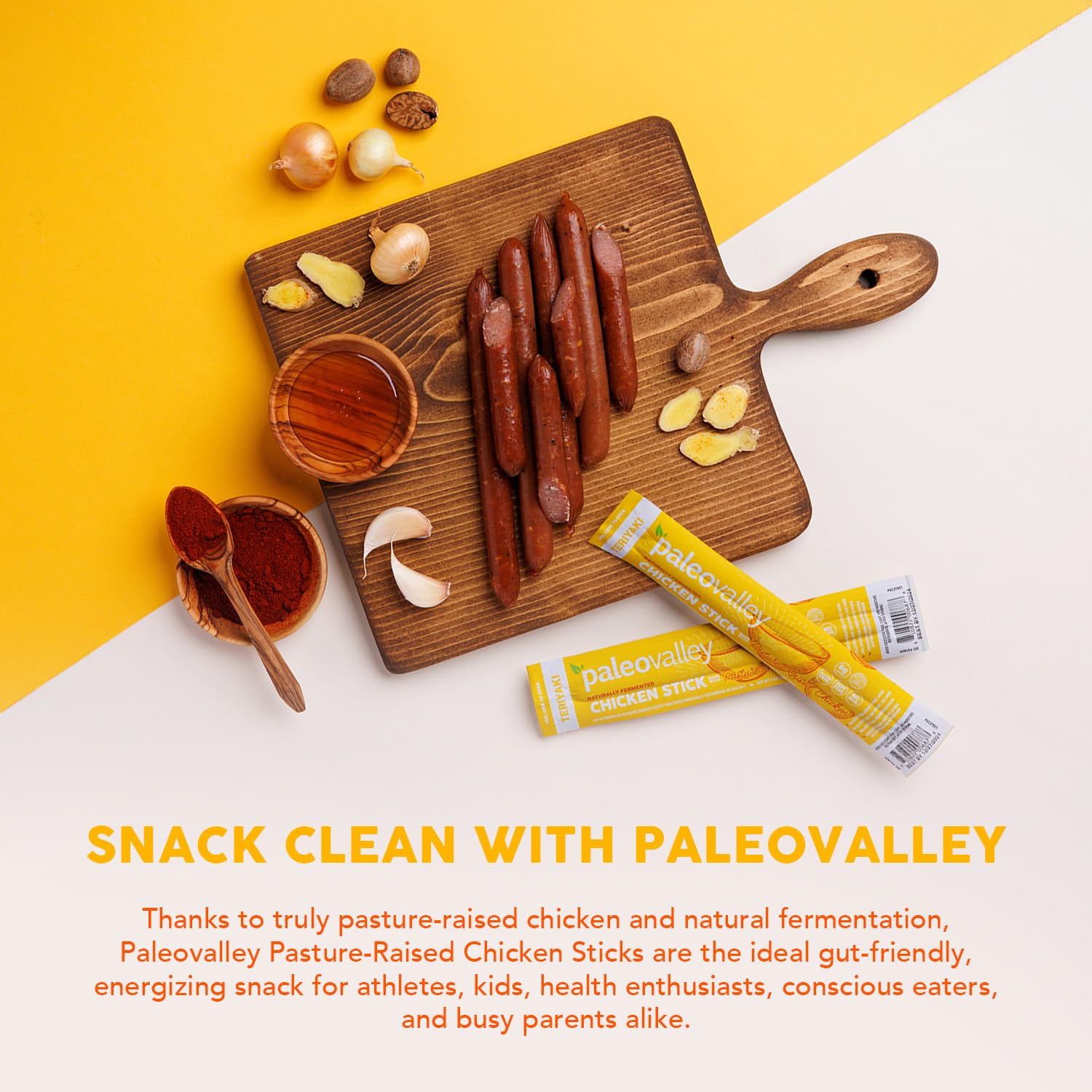 Paleovalley 100% Grass Fed Beef Sticks, Protein Snacks, Original | 10 Count, Individually Wrapped, Naturally Fermented, Gluten Free, Keto and Paleo, Made With Simple Ingredients, 6g Protein