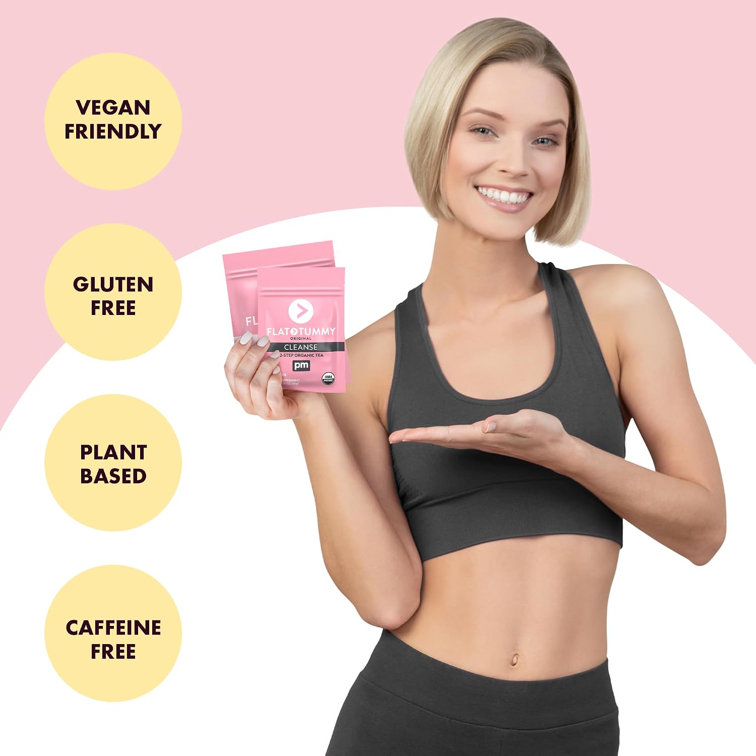 Flat Tummy Tea – 2-step, 4 Week Program – Detox Tea to Boost Energy & Reduce Bloating* - All Natural Detox Cleanse w/ Green Tea, Lemon Balm, Dandelion, Fennel, & More - Digestion support
