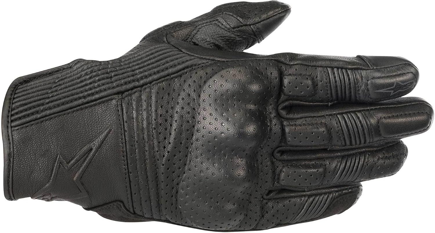 Alpinestars Mustang V2 Leather Motorcycle Gloves (3X-Large, Black/Black)