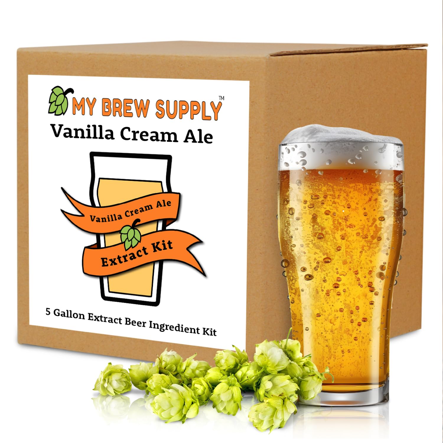 My Brew Supply Orange Wheat Beer Extract Kit | Bavarian Wheat Dry Malt Extract | Golden Light Dry Malt Extract | Caramel Malt | Flaked Wheat Grains
