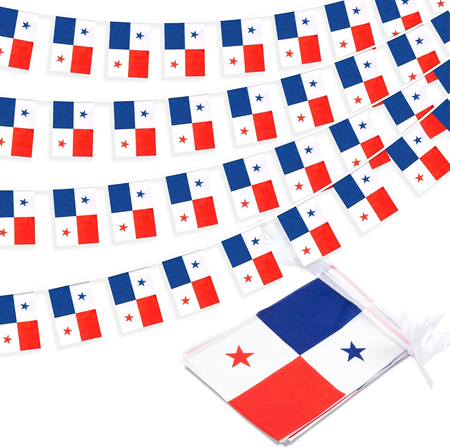 Nicaragua String Flag Pennant Banner, Small Mini Nicaraguan Flags Bunting Banner, National Country Decoration for School, Party, Sports Events, Patriotic Festival, 33 Feet 30 Flags