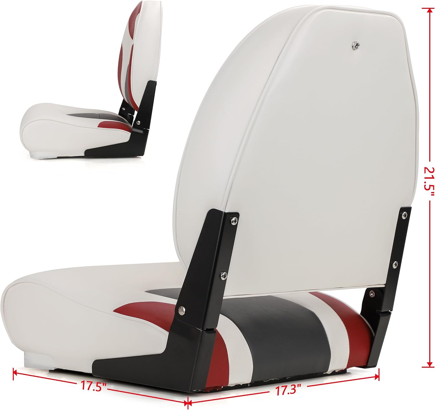 NORTHCAPTAIN Deluxe A Pair of Marine High Back Folding Boat Chair Fishing Boat Seat, for Fishing, Bass/Jon/Pontoon Boat Chairs