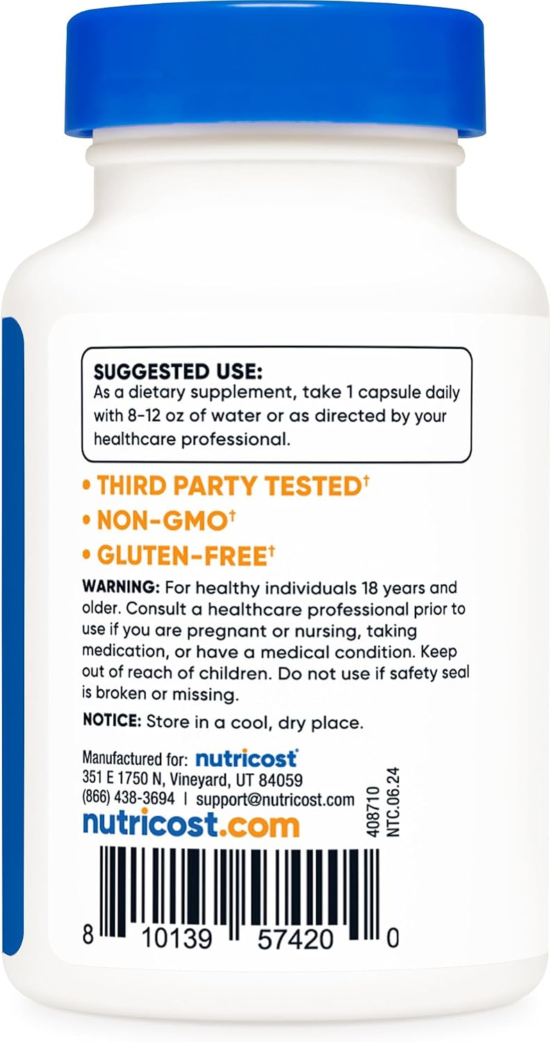 Nutricost Ashwagandha Herbal Supplement 600mg, 120 Capsules, Gluten-Free | Vegetarian, GMO-Free, Ashwagandha Root