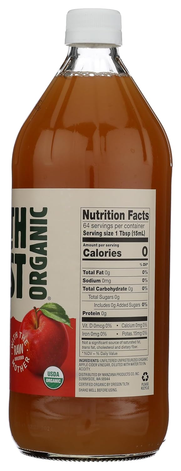 North Coast, Vinegar Apple Cider Raw Unfiltered Organic, 32 Fl Oz