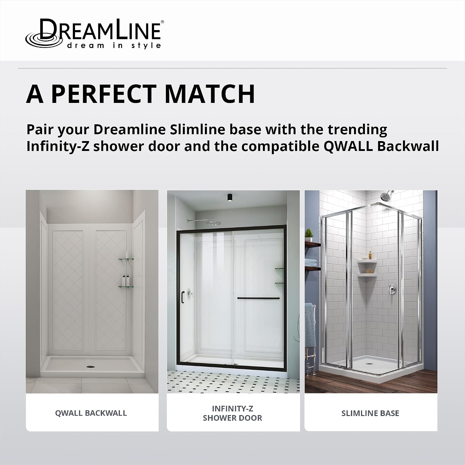 DreamLine SlimLine 32 in. D x 32 in. W x 2 3/4 in. H Center Drain Single Threshold Shower Base in White, DLT-1132320