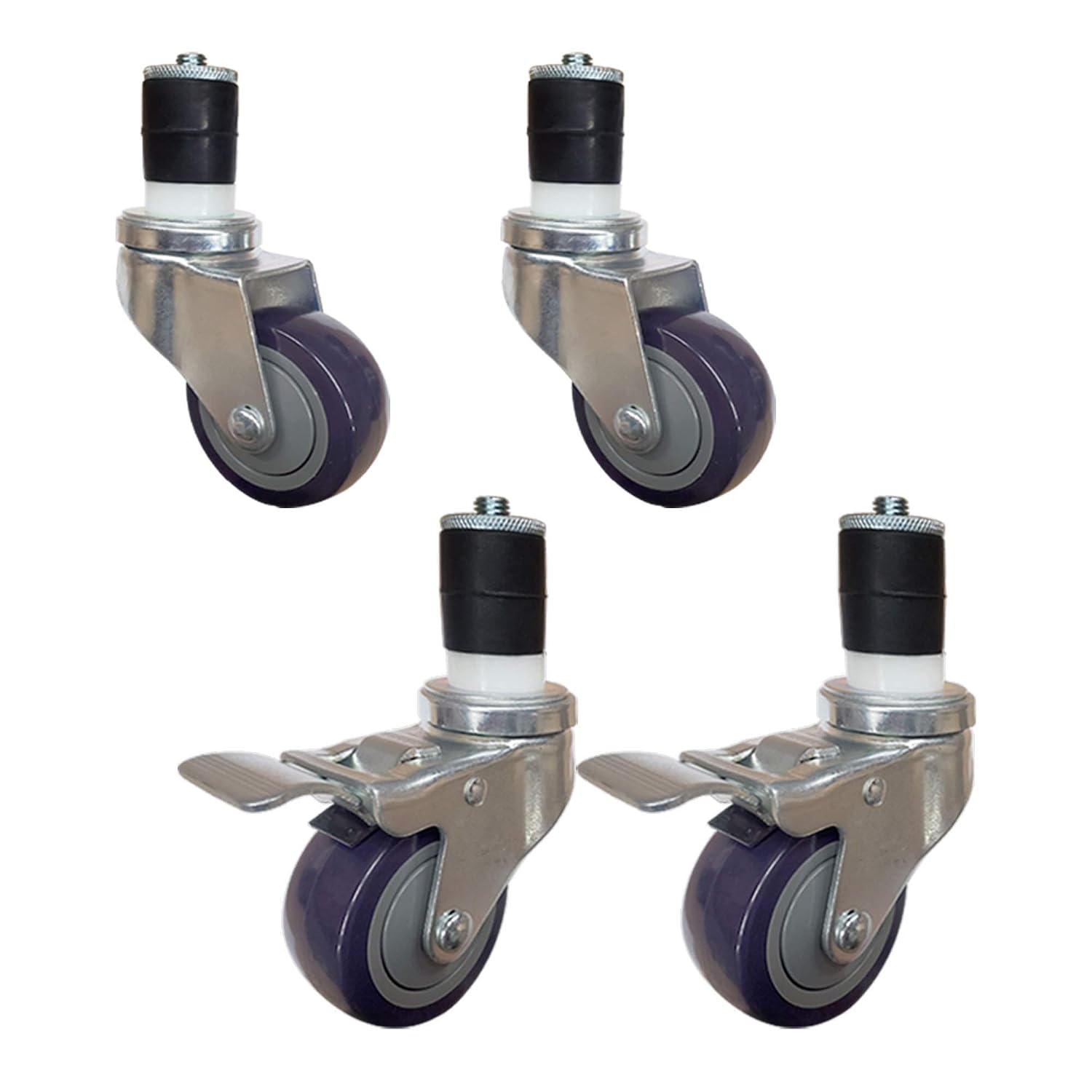 3" Casters for Stainless Steel Work Table | Wheels for Metal Prep Tables | Set of 4