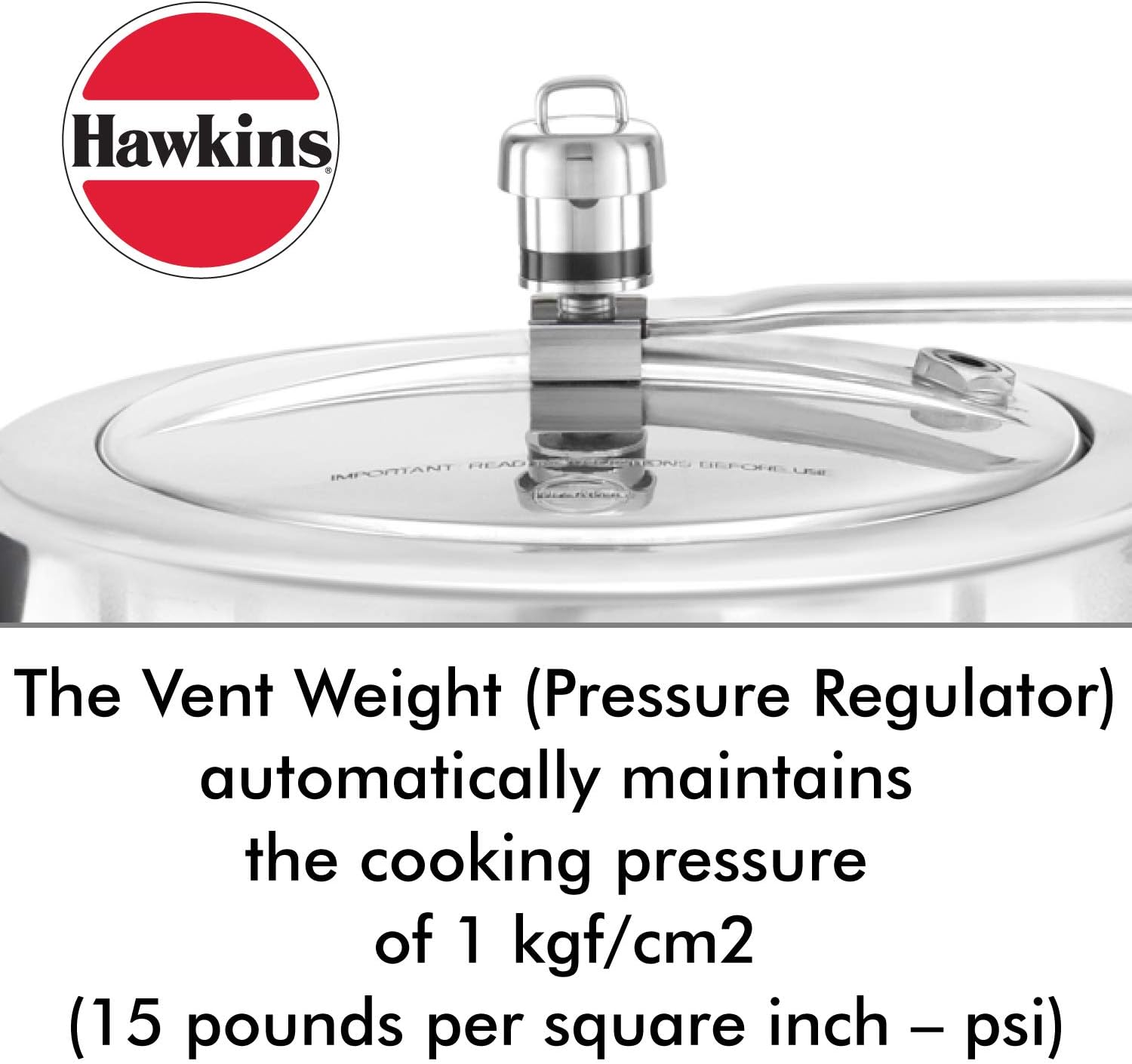 Hawkins Brass Vent Weight/Pressure Regulator For All Hawkins Pressure Cookers From 1.5 Litre To 12 Litre, Silver, Standard (H10-20), 1.5 Liter