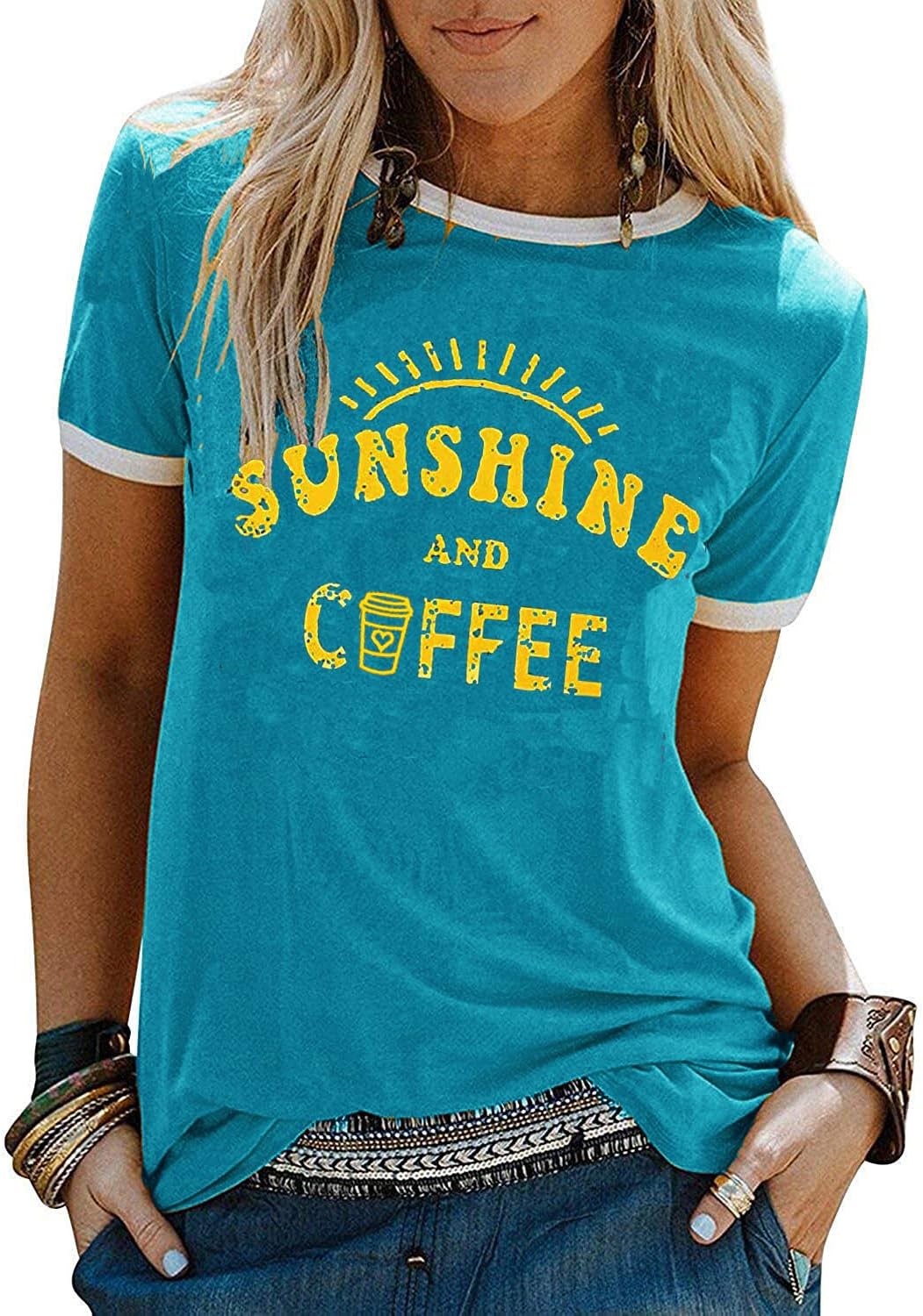 YEXIPO Graphic Tees for Women Short Sleeve Summer Tops Casual Cute T Shirts