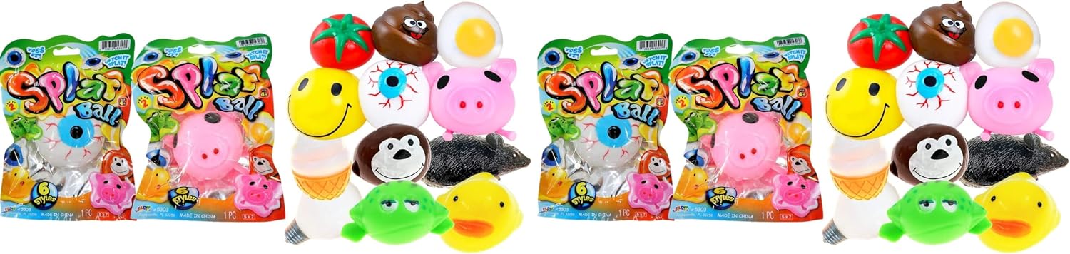 JA-RU Squishy Splat Ball (2 Toys Assorted) Squishy Dumplings 5303-2p
