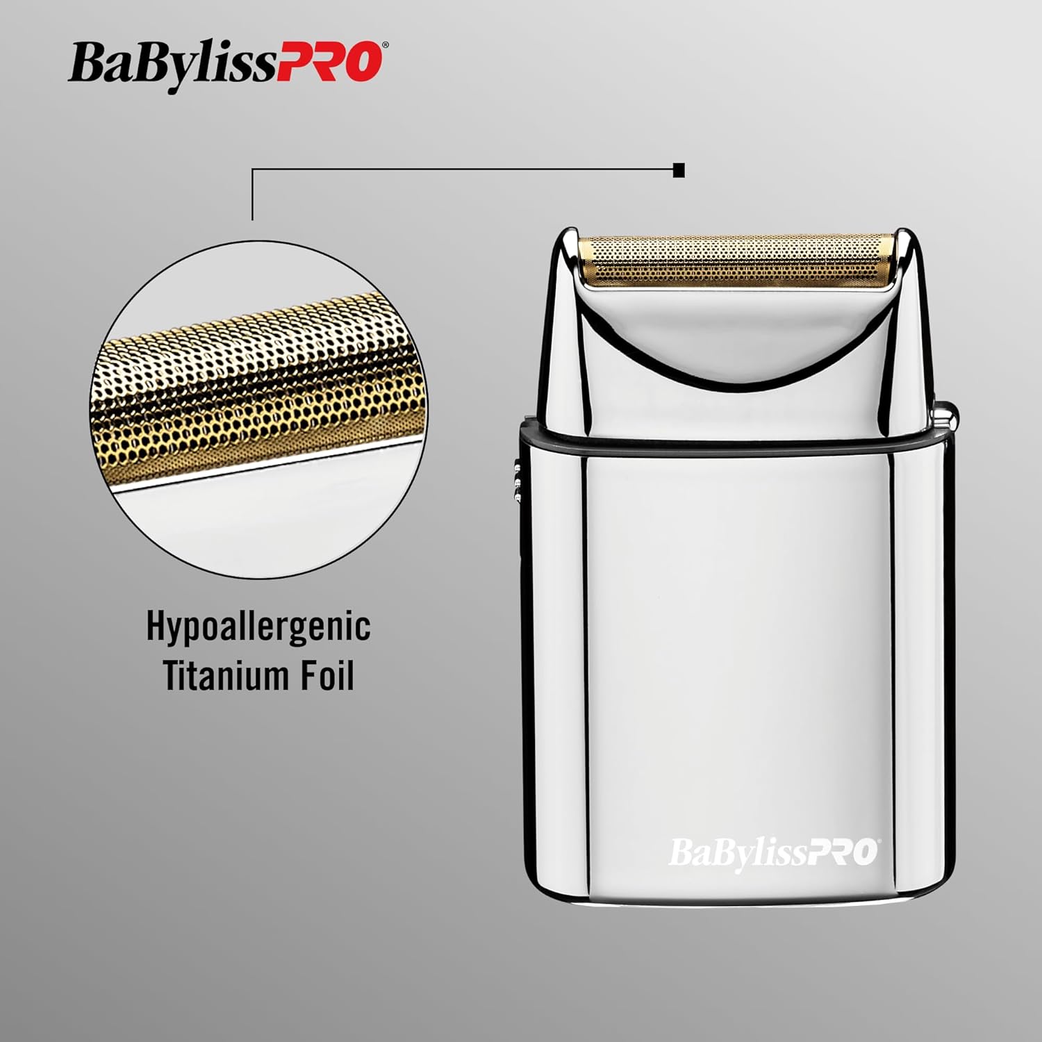 BaBylissPRO METALFX Single Foil Shaver, Handheld Razor for Travel, Portable Cordless Close Face Shaver for Head, Beard, & Neck