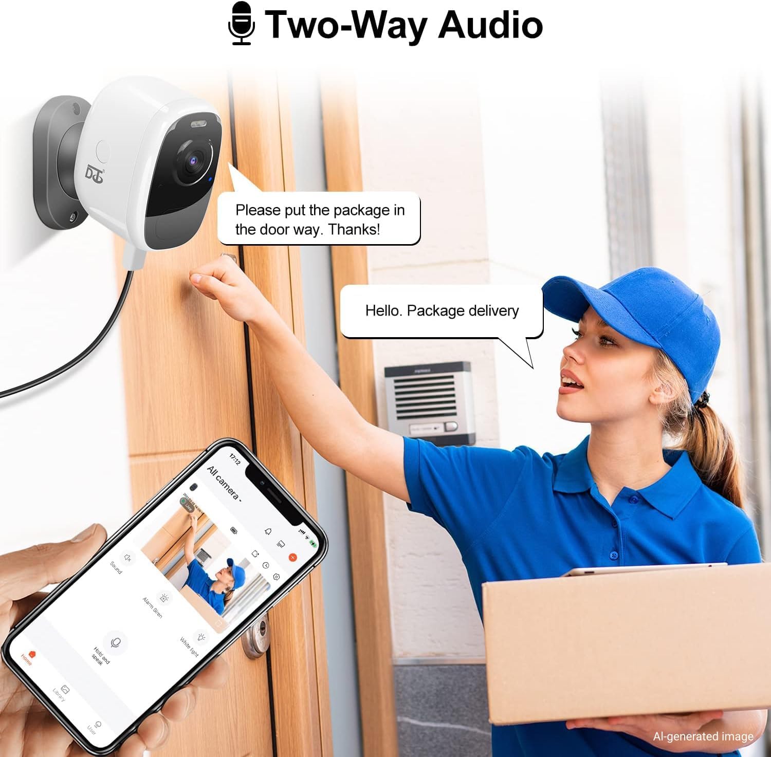 DCT Magnetic Security Camera Outdoor: See Who at Door in 2K - 10s No-Drill