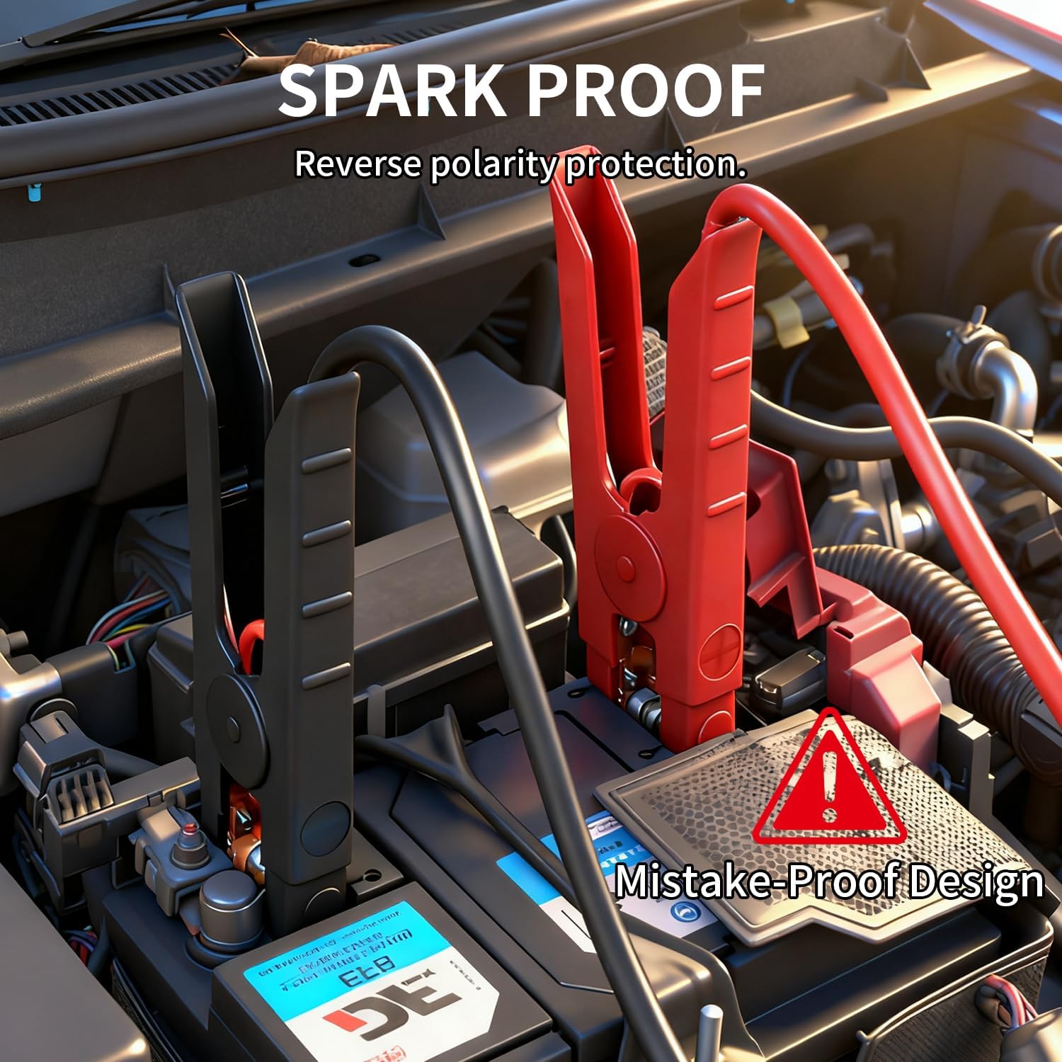 2000 Peak Amp Car Battery Jump Starter, 12V Booster for Up to 8.0L Gas & 8.0L Diesel Engines, Portable Jump Box with LED Light, USB & DC Ports