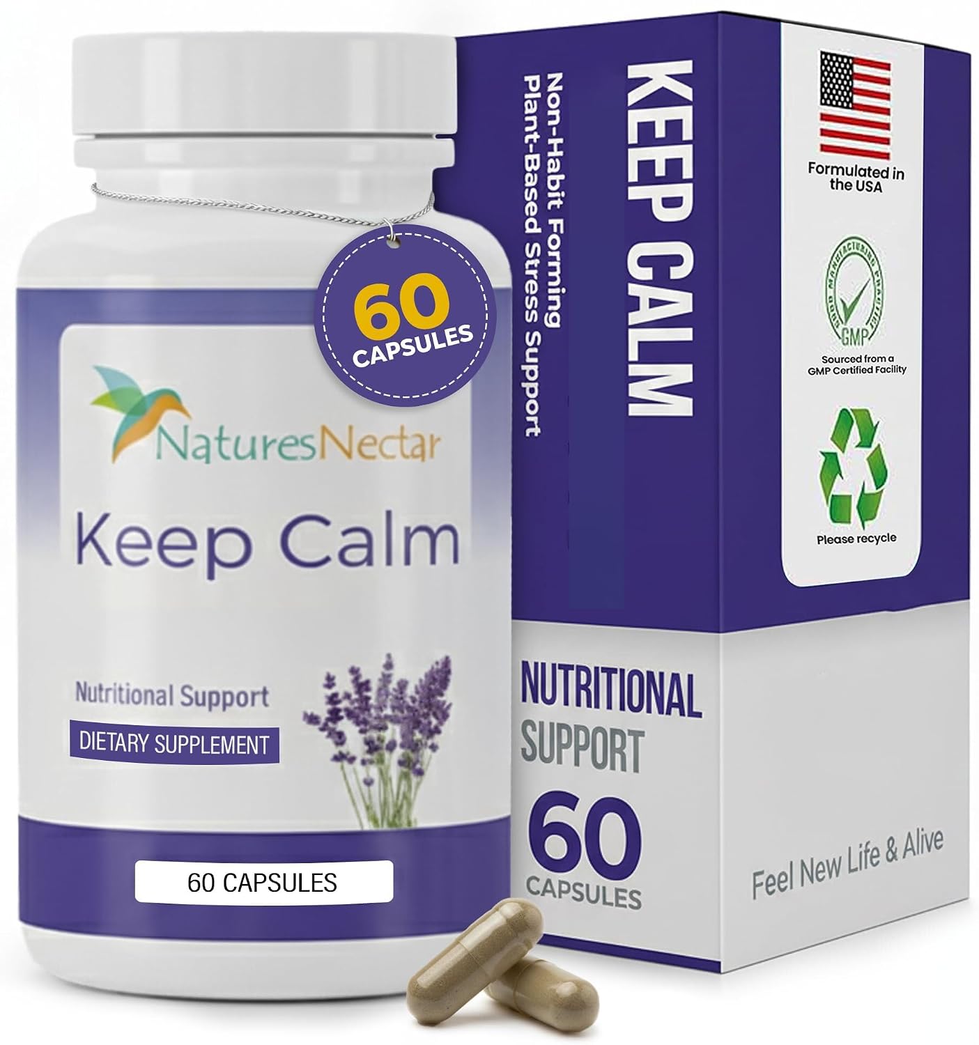 Nature's Nectar Supplements – Keep Calm Capsules with Ashwagandha