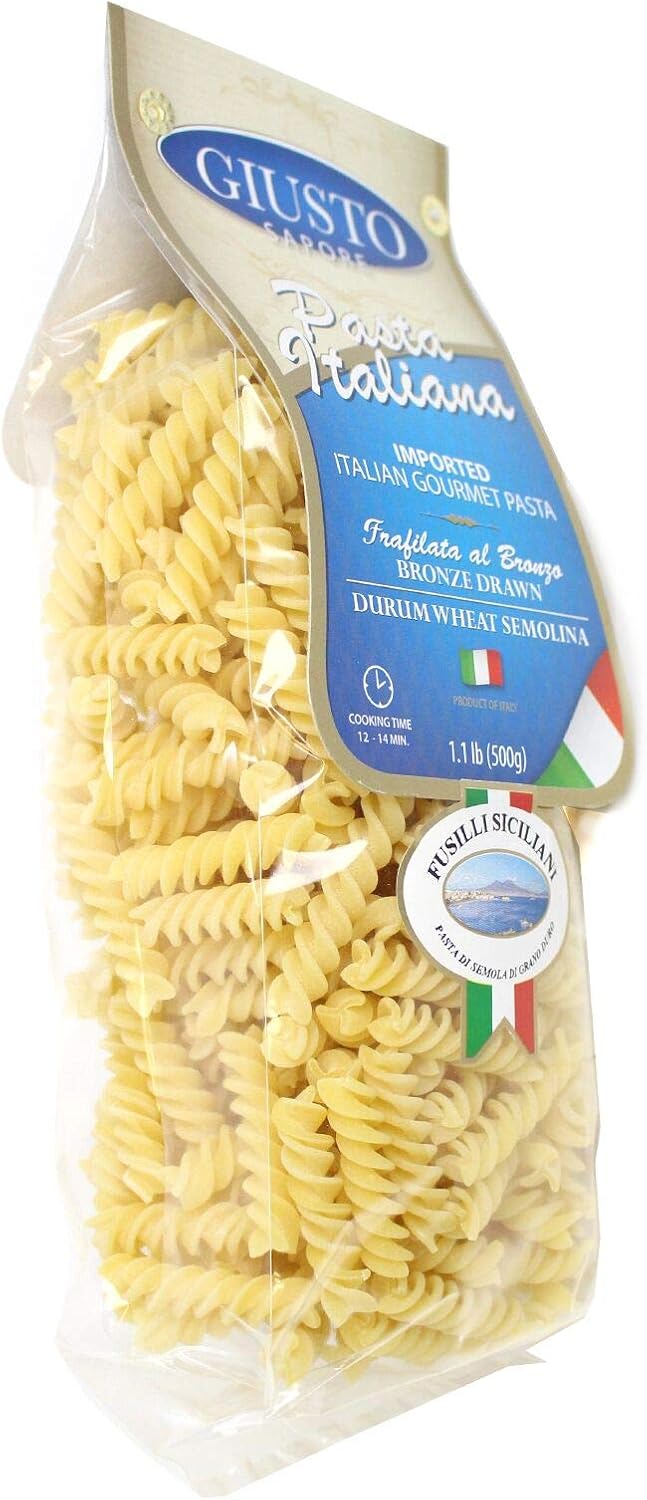 Giusto Sapore Italian Pasta - Caserecce 454g - Premium Organic Bronze Drawn Durum Wheat Semolina Gourmet Pasta Brand - Imported from Italy and Family Owned