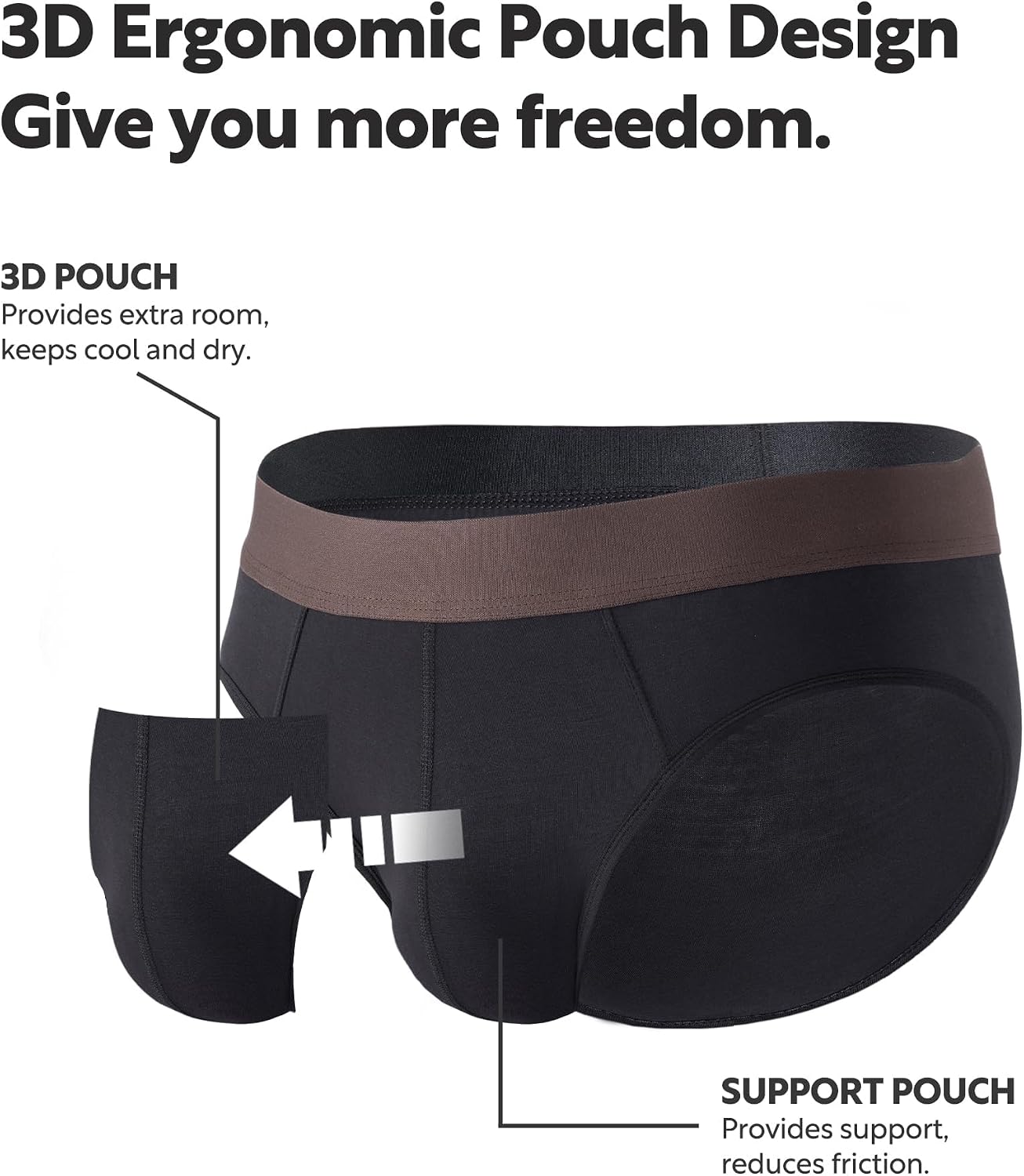DAVID ARCHY Men's Bamboo Rayon Briefs Underwear Breathable Support Pouch