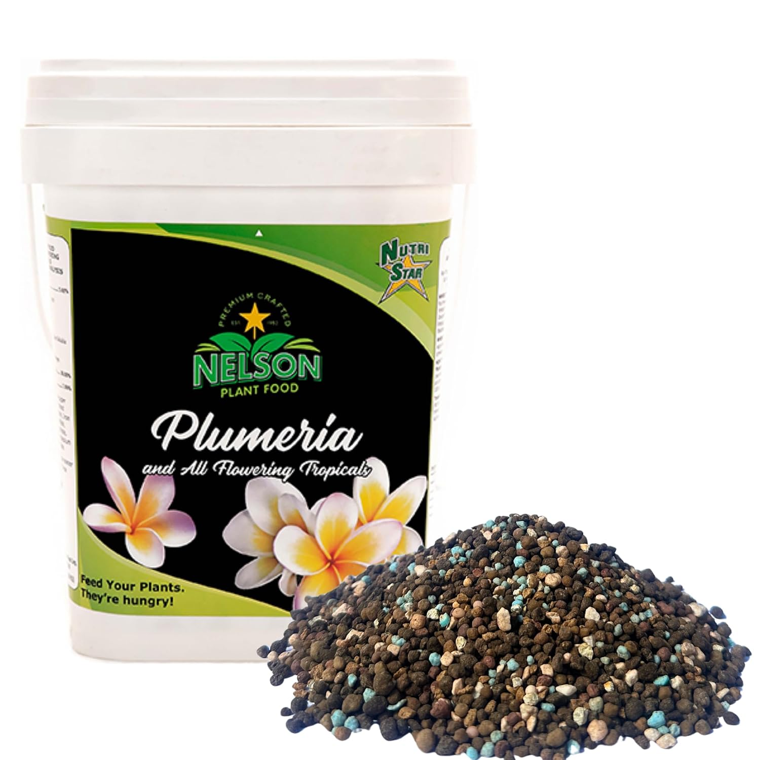 Nelson Plumeria Plant and All Flowering Tropicals Food Ferns Orchids Lilys In Ground Container Patio Grown Granular Fertilizer NutriStar 5-30-5 (4 lb)