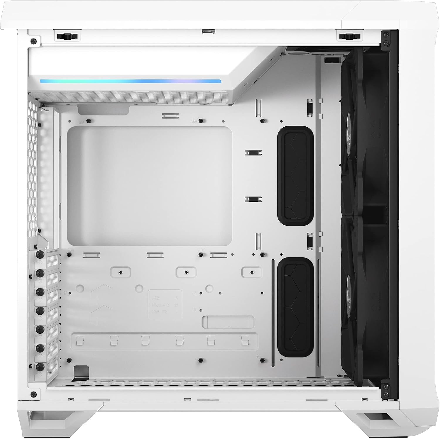 Fractal Design Torrent Compact RGB Black - Light Tint Tempered Glass Side Panels - Open Grille for Maximum air Intake - Two 180mm RGB PWM Fans