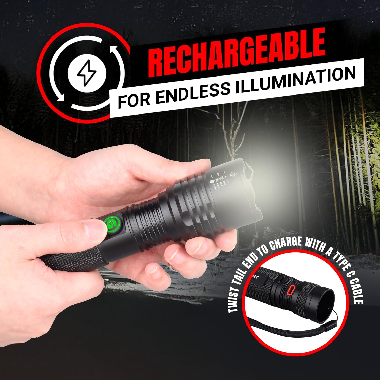 GearLight High-Powered LED Flashlight S1200 - Mid Size, Zoomable, Water Resistant, Handheld Light - High Lumen Camping, Outdoor, Emergency Flashlights - S1200-1 Pack, (Batteries Not Included)