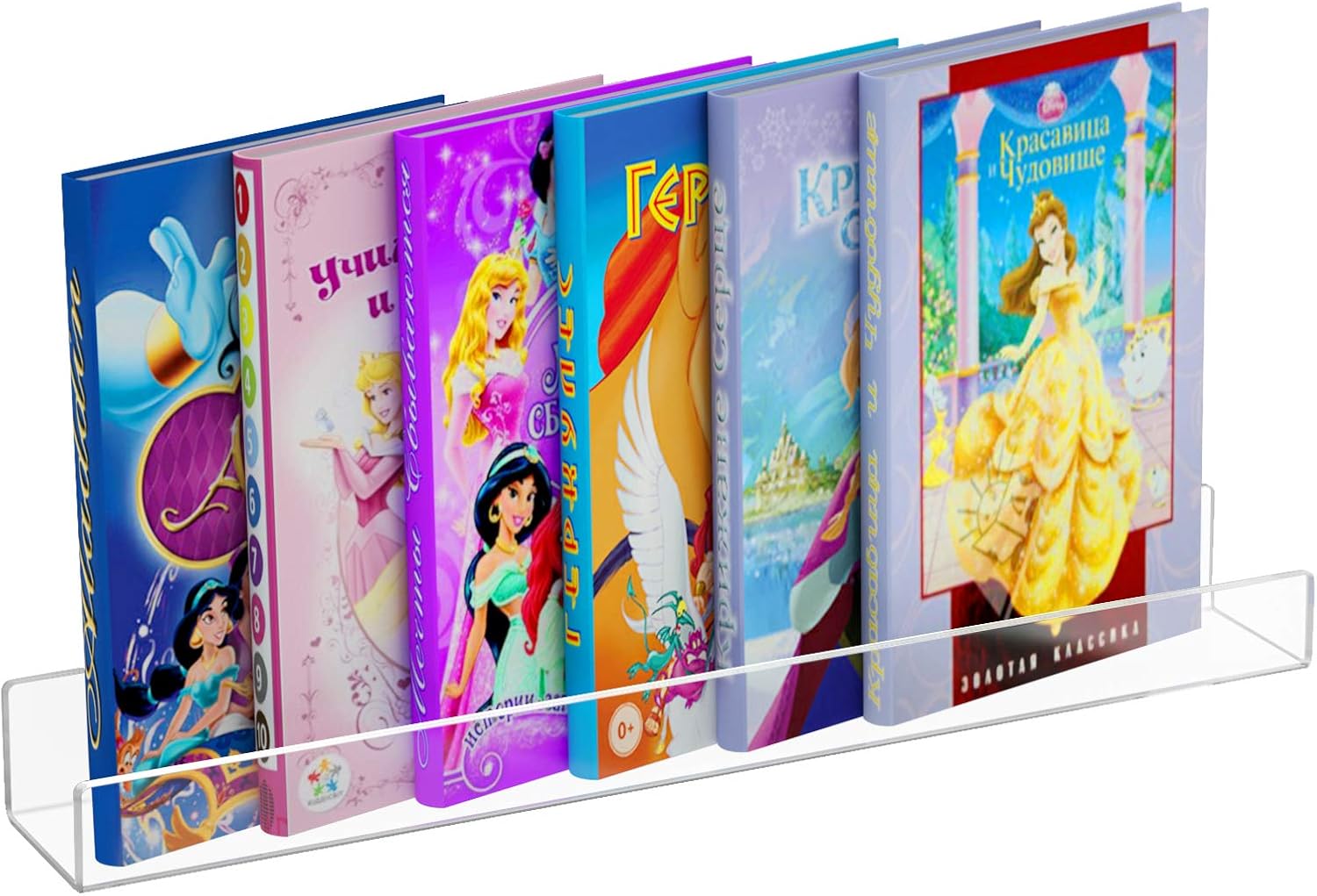 NIUBEE 24”Acrylic Floating Bookshelves for Kids Wall Shelves 2 Packs | Premium Acrylic 50% Thicker with Screwdriver Clear Bathroom Extra-Large Storage Shelves Display Organizer