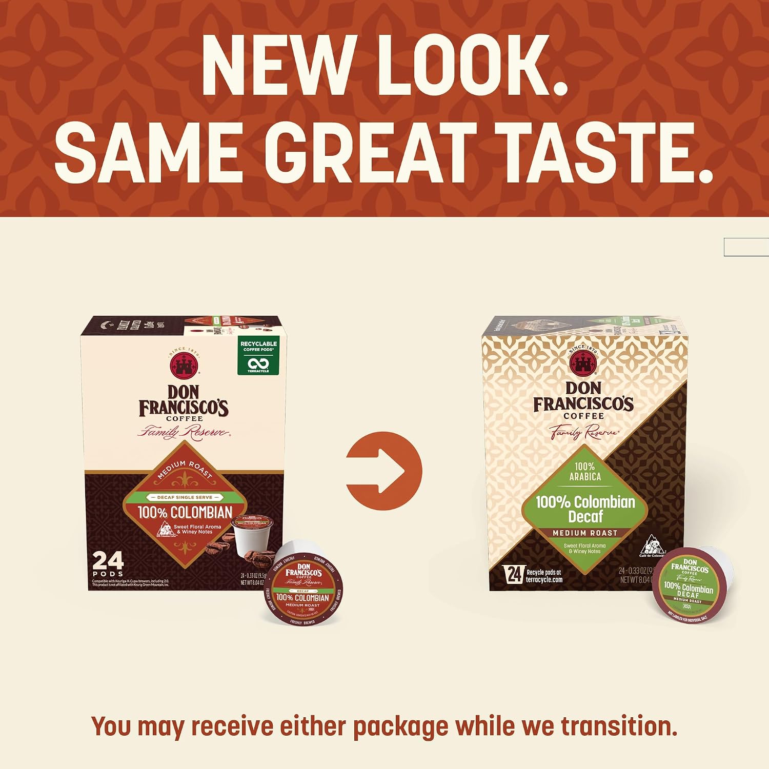 Don Francisco's Kona Blend Single Serve Coffee Pods, Medium Roast, 24ct | Compatible with Keurig Coffee Pod Brewers, 100% Arabica Coffee, Convenient Single Serve Brewing, Fresh Brew in Every Cup