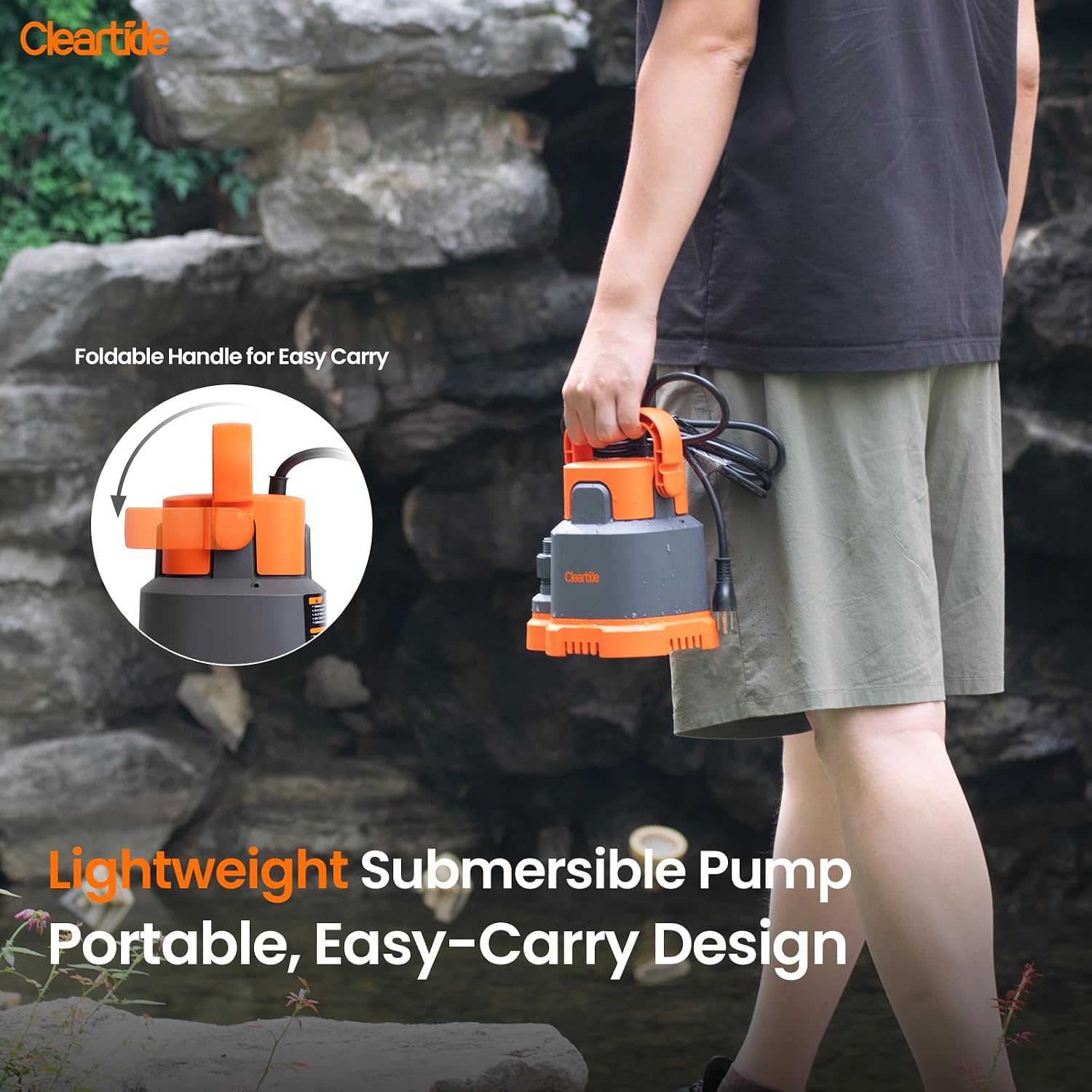 Submersible Utility Water Pump, 2400 GPH Portable Sump Pump with Copper Motor, Plug and Work for Pond, Garden Watering, Pool Transfer, Hot Tub Emptying