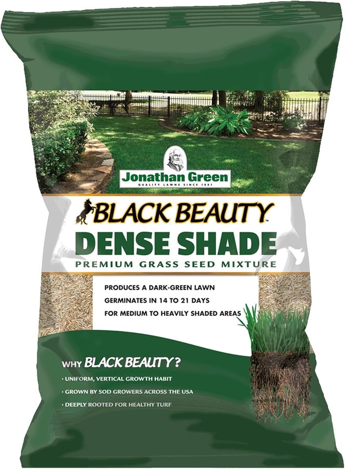 Jonathan Green & Sons, 7 lb, Dense Shade Grass Seed Mixture | Dark Green Turf, For Medium to Heavily Shaded Areas