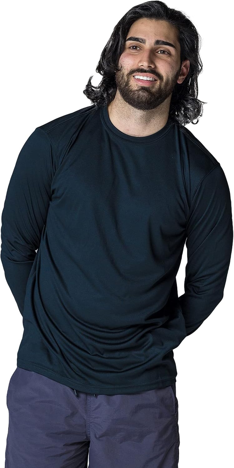 Vapor Apparel Men's Outdoor UPF 50+ Long Sleeve T-Shirt, UV Sun Protection for Fishing, Running, Hiking, Swimming
