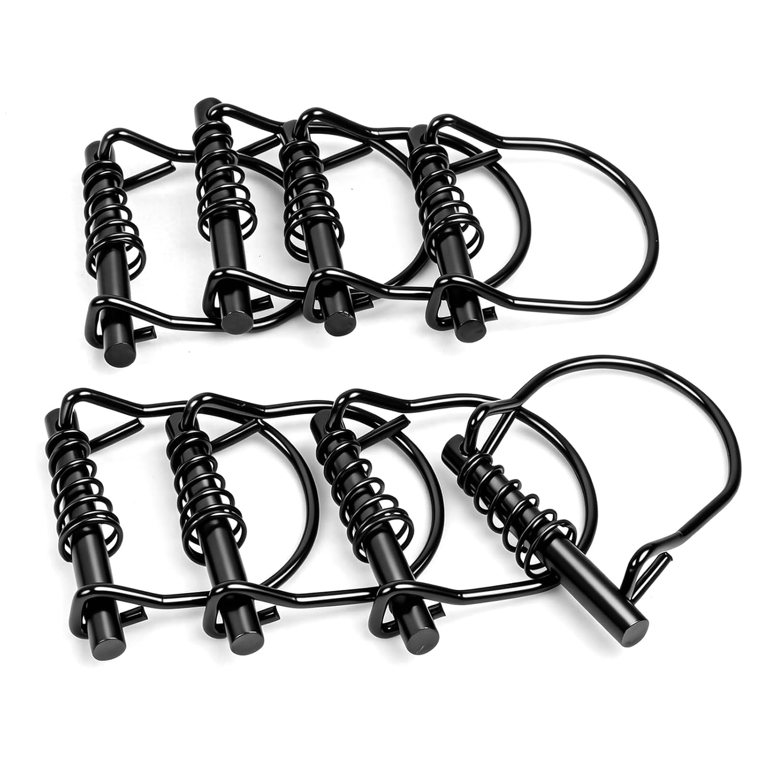 1/4 in Locking Pin with Spring 25 Pcs Silent Shaft Lock Pin, Black Arch Trailer Coupler Pins for Farm Trailers Wagons Towing