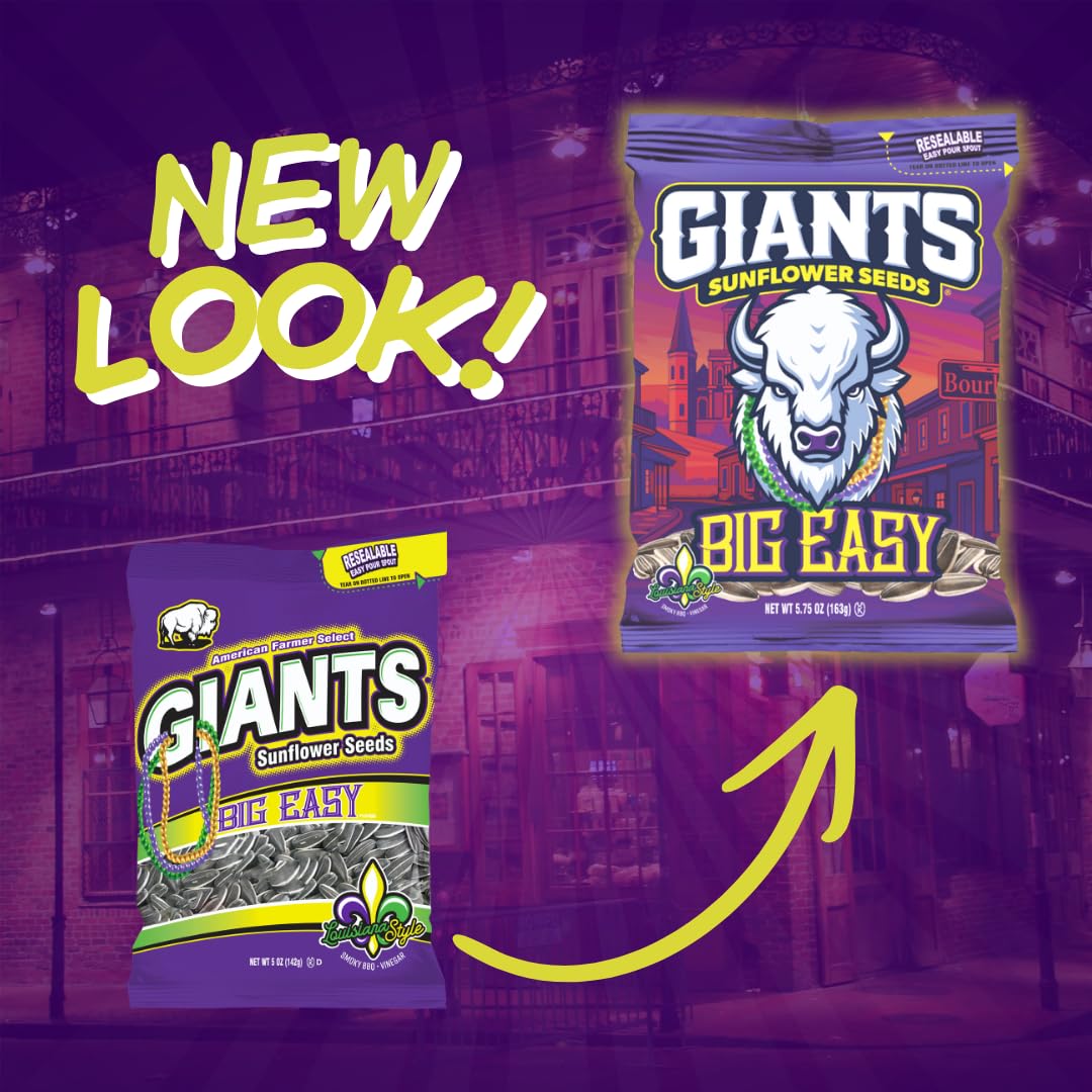 GIANTS Original Sunflower Seeds - Sunflower Seeds to Eat, Sunflower Seeds Bulk, Lightly Salted Sunflower Seeds for Eating, High Protein Snack - 5.75 oz Resealable Bags (Case of 12)