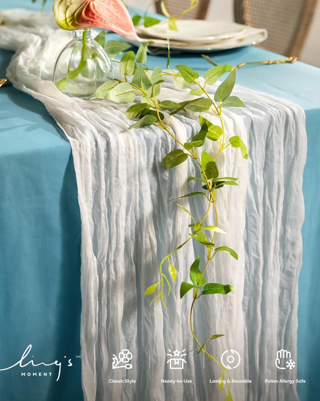 Ling's moment Artificial Clematis Cascading Greenery Garlands Vines