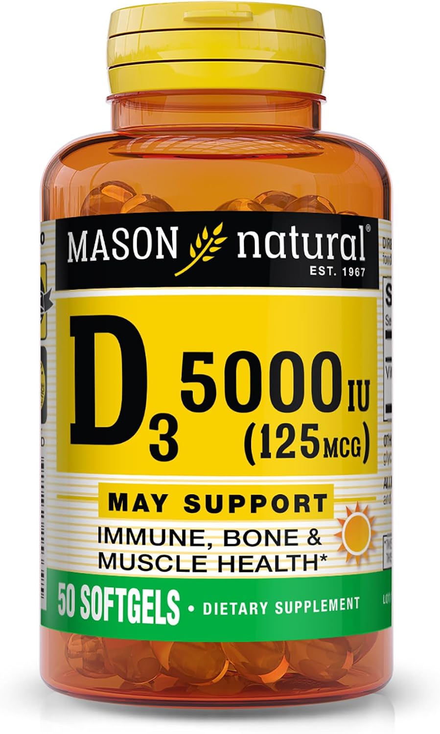 MASON NATURAL Vitamin D3 2000 IU Ultra Strength, 180 Day Supply