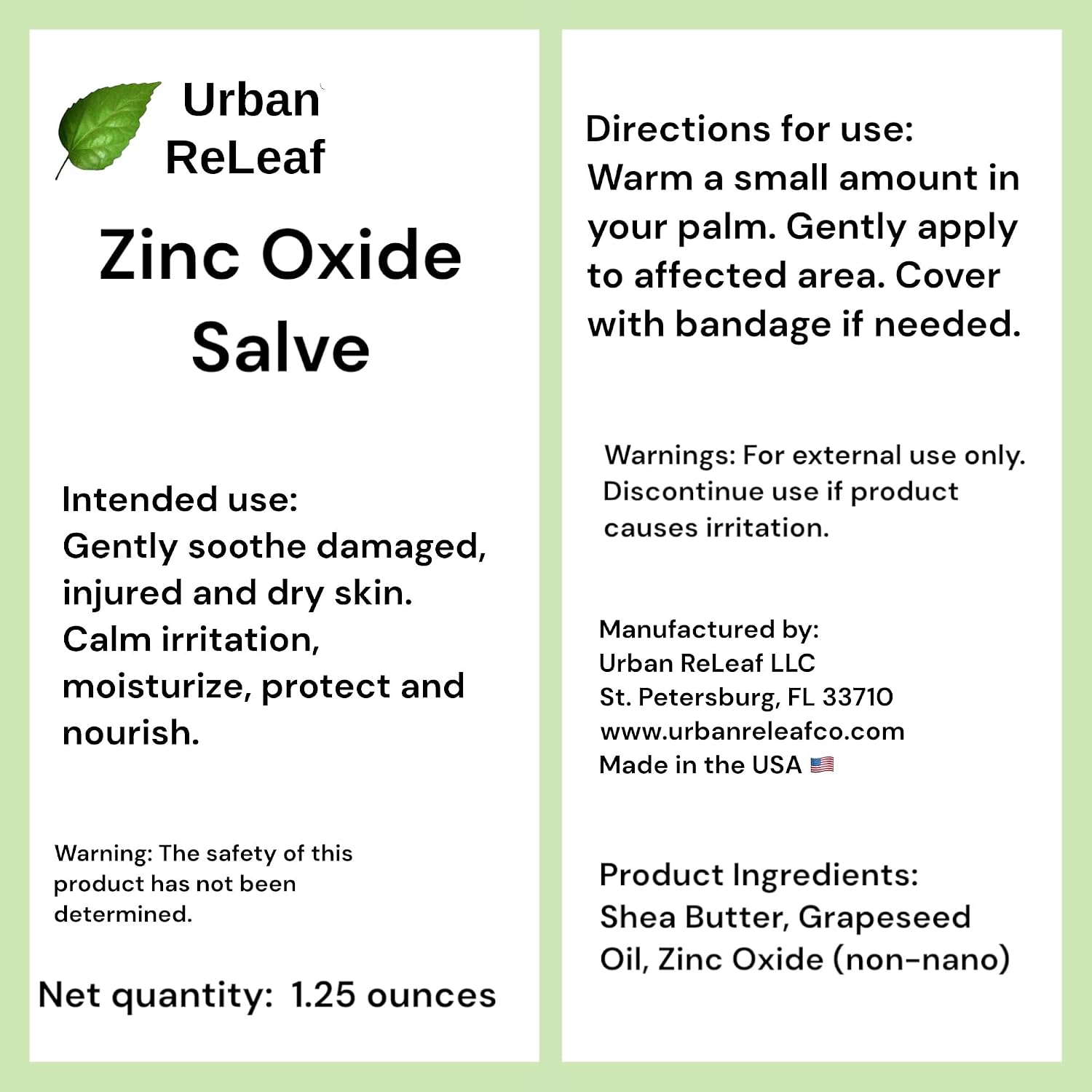 Urban ReLeaf Zinc Oxide Salve