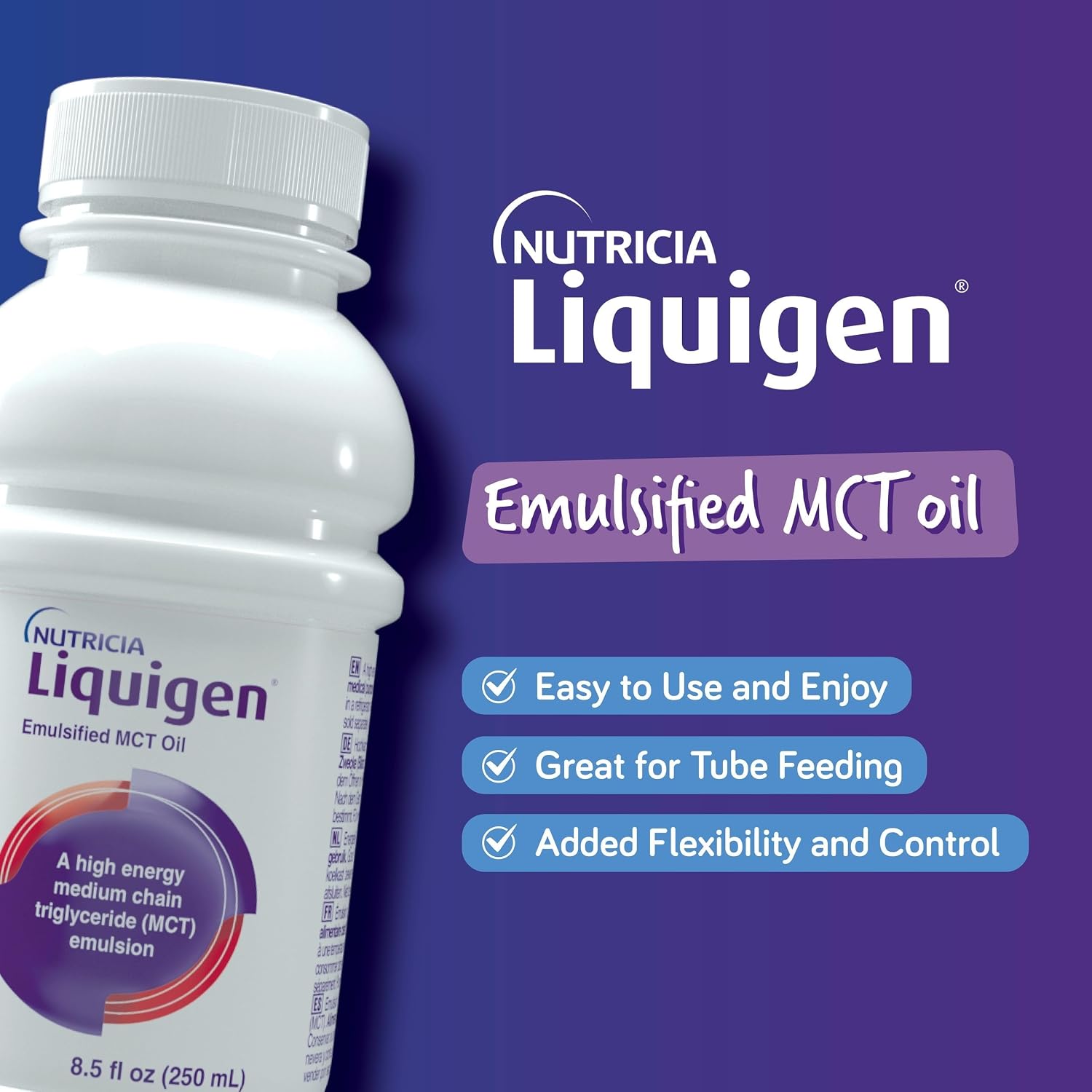 Nutricia Liquigen Emulsified MCT Oil for Ketogenic Diet - 8.5 oz 4 Pack