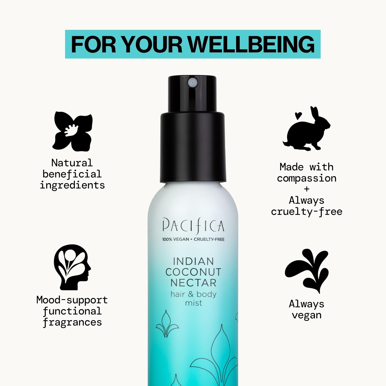Pacifica Island Vanilla Hair Mist Perfume and Full Body Spray for Women - Fragrance Spray for A Mood-Lifting Experience, Paraben-Free, Clean Beauty No Alcohol, Vegan & Cruelty-Free, 6 oz oz