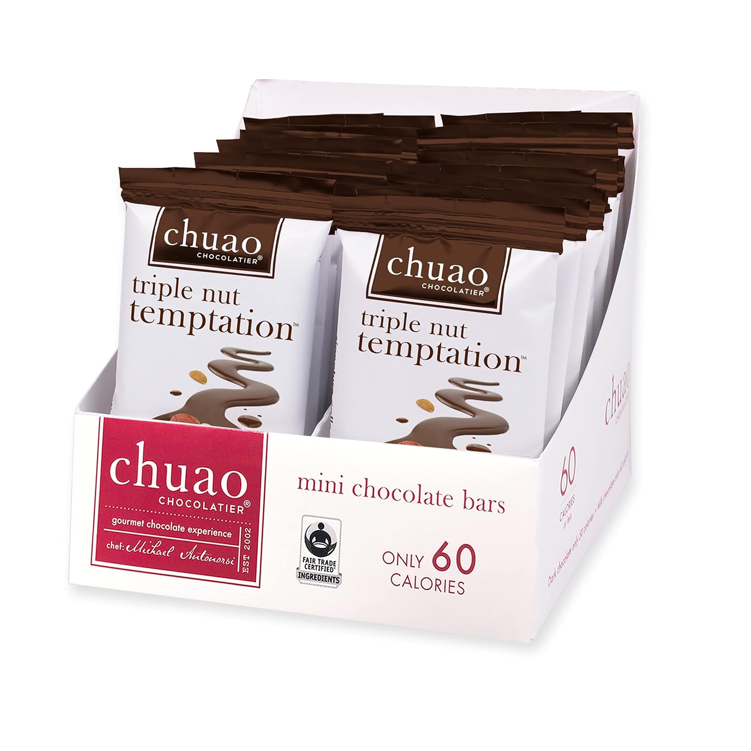 Chuao Chocolatier Salted Chocolate Crunch Dark Chocolate Mini Gourmet Chocolate Bar, 24-Ct. (0.39 oz. each)