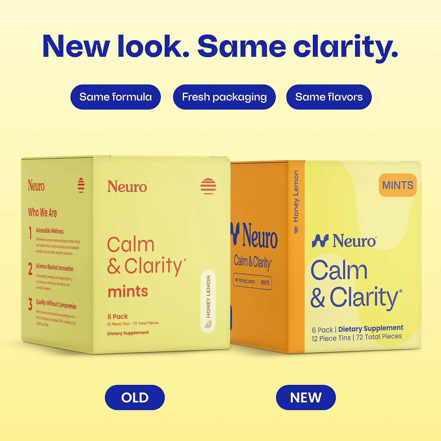 Neuro Calm & Clarity Mints - GABA L-Theanine Stress Supplement with Vitamin D3 - Non-Drowsy, Functional Calming Mints for Mood