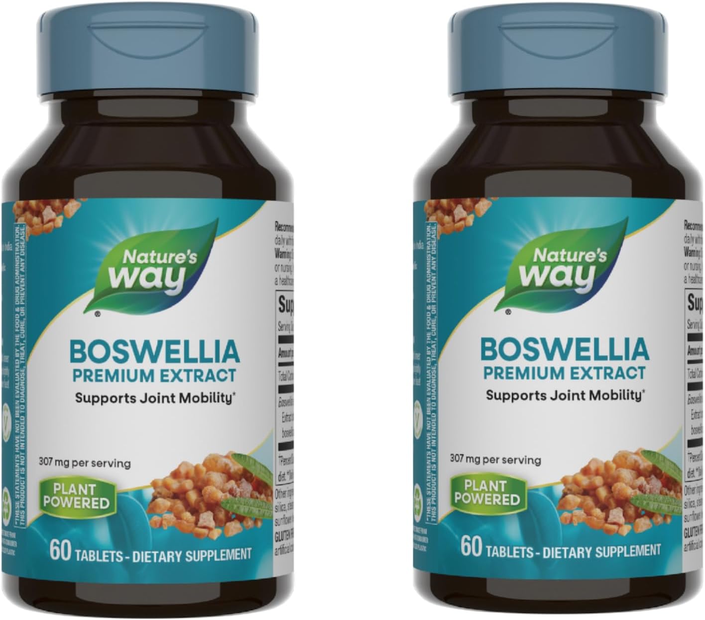 Nature's Way Boswellia Standardized Extract, Supports Joint Mobility*, 307 mg Boswellia serrata Extract per Serving, Frankincense Supplement, Gluten Free & Vegan - 60 Tablets (Packaging May Vary)