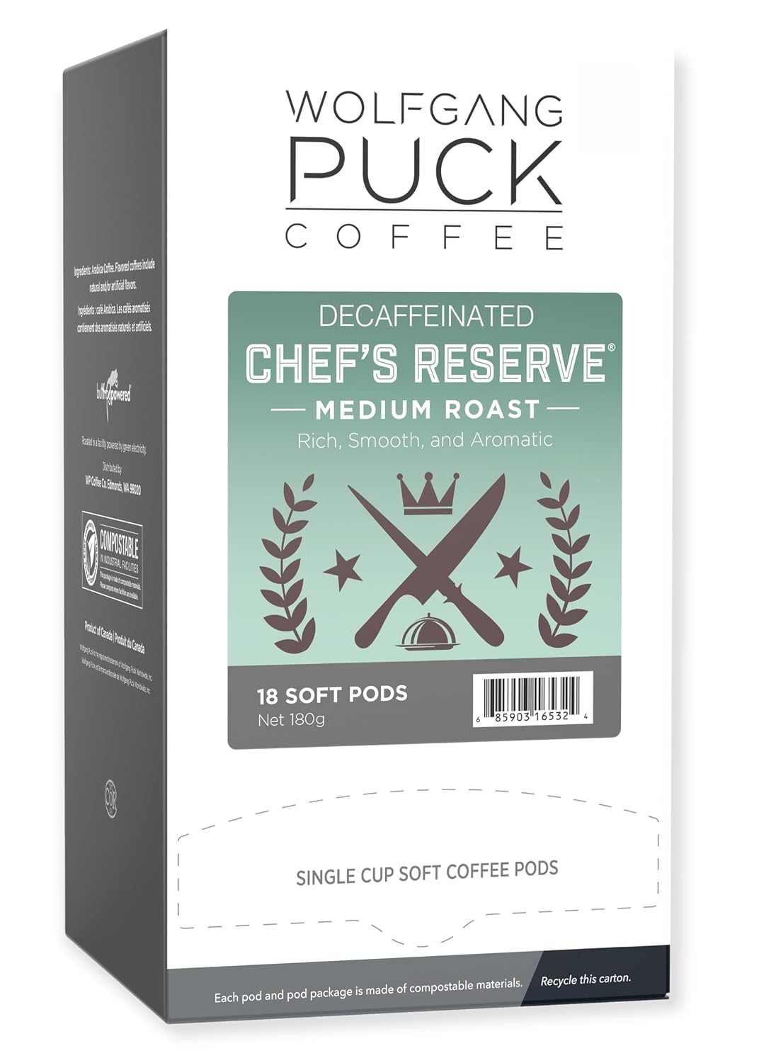 Wolfgang PuckCoffee, Caramel Cream, 9.5 Gram Soft Pods, 18 Count (Pack of 1)