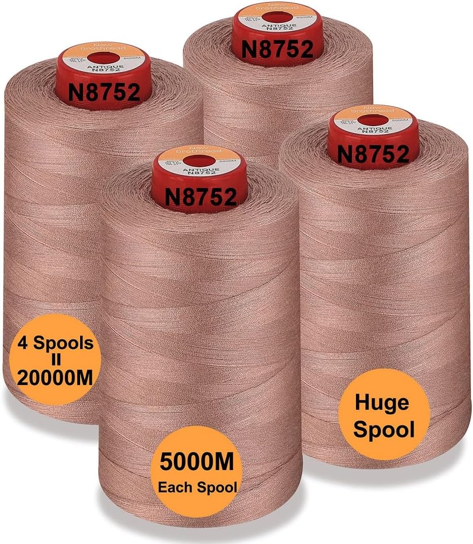 New brothread 4 Large Cones All Purpose Polyester Thread -Cream