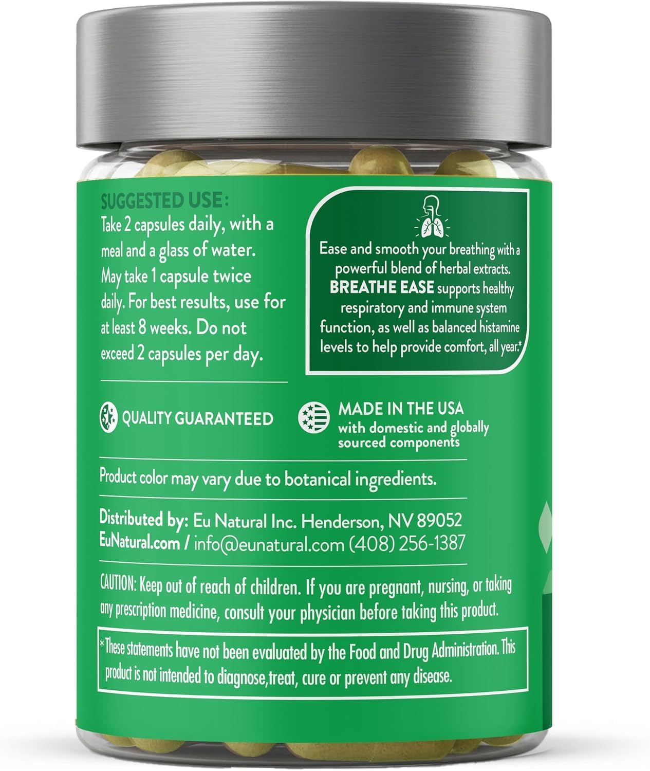 Breathe Inhaler Support Supplement - Sinus, Lungs, Open & Clear Airways - Seasonal Nasal Health, Bronchial Wellness, Healthy Chest - Quercetin, Vitamin D, Bromelain Pills - 60 Vegetarian Soft Capsules